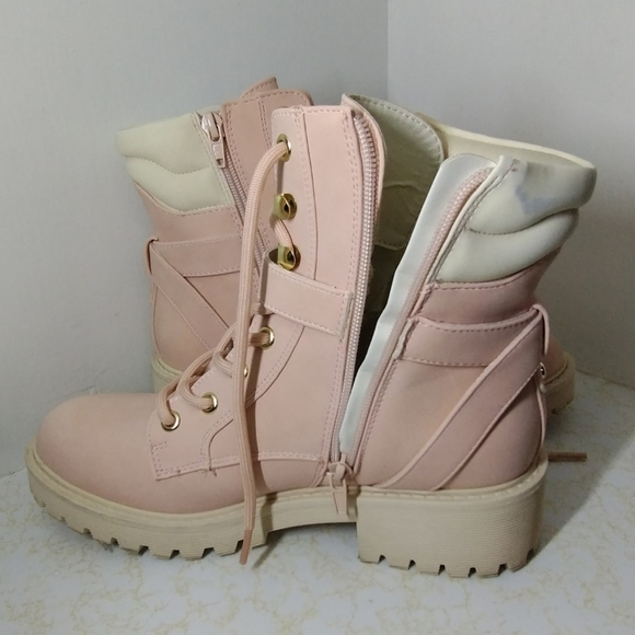 GBG Los Angeles Women's Salma Pink Combat Lace Up/Zip Size 6.5 - Picture 4 of 11